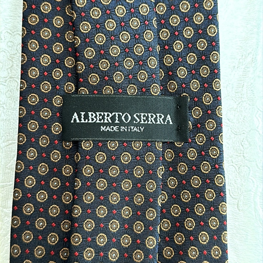 Silk TIE Made in Italy - Navy/red